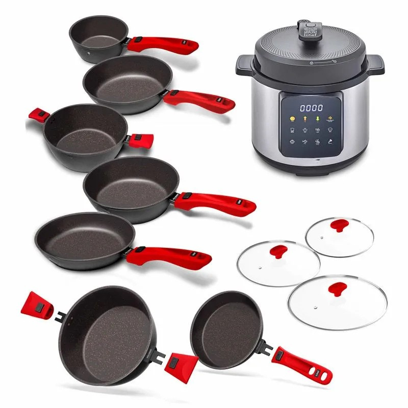 Super Combo 7 Peças com 3 Tampas Vermelhas + PP 6L