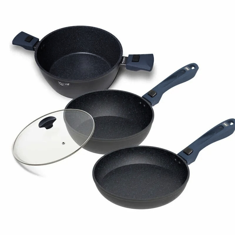 Sauté Grand, Day By Day e Family Size com Tampa 24cm Azul